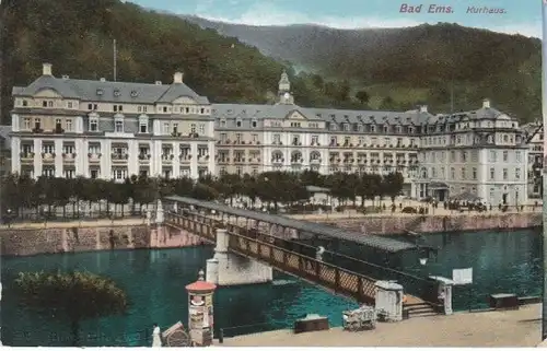 Bad Ems Kurhaus mit Lahn-Steg um 1910 ngl 23.488