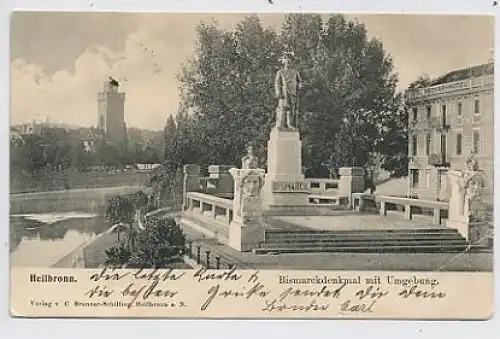 Heilbronn Bismarckdenkmal mit Umgebung gl1904 32.333