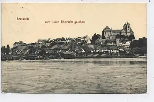 Breisach vom linken Rhein-Ufer gesehen gl1908 40.912