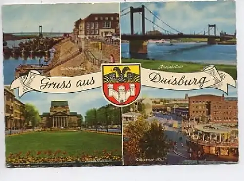 Gruß aus Duisburg 4 Ansichten Wappen gl1962 13.629