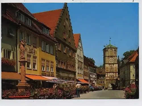 Wangen i.A. Herrenstraße Tor Brunnen gl1988 36.197