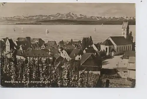 Meersburg Stadt See mit Alpenpanorama gl1928 33.085