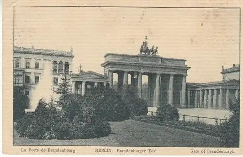 Berlin Brandenburger Tor Pariser Platz gl1912 B4912