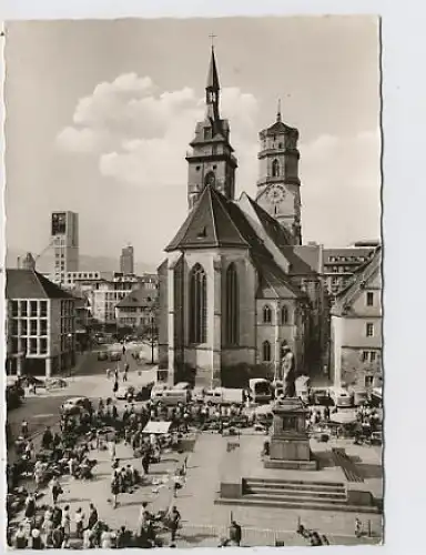 Stuttgart Schillerplatz Stiftskirche gl1961 32.471