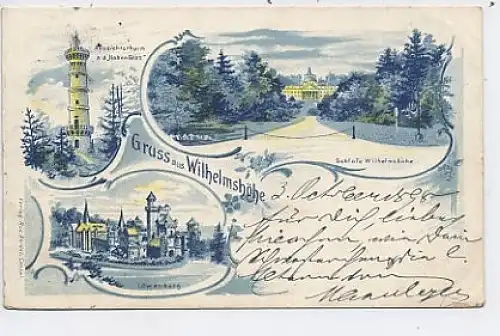 Gruß aus Wilhelmshöhe Litho 3 Bilder gl1898 41.023