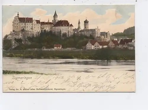Sigmaringen mit Schloß über der Donau gl1902 41.546