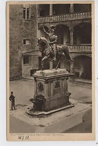 Stuttgart Herzog Eberhard Denkmal gl1922 36.488