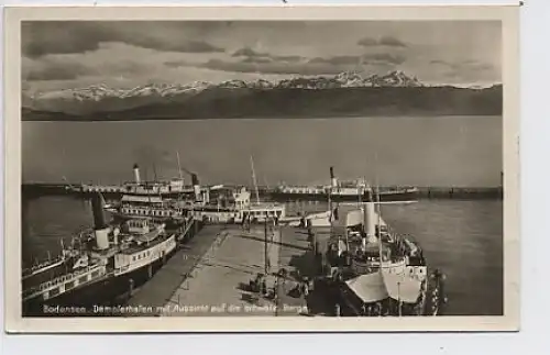 Bodensee Dampferhafen schweiz. Berge Foto ngl 33.105