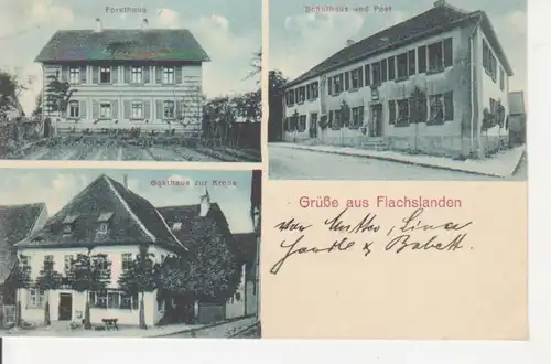 Flachslanden Gasthaus zur Krone Forsthaus gl1911 73.222