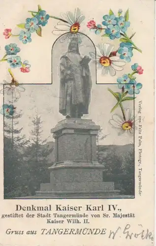 Tangermünde Denkmal Kaiser Karl IV. gl1900 90.815