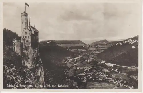 Lichtenstein Schloss mit Echaztal gl1930 73.377