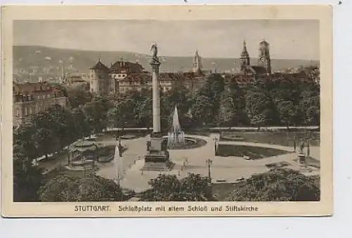 Stuttgart Schlossplatz Schloss Kirche gl1923 32.941