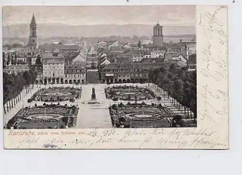Karlsruhe Blick vom Schloss aus bahnpgl1909 32.168