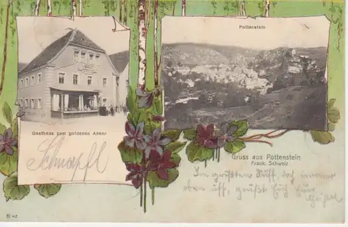 Pottenstein Gasthaus zum goldenen Anker gl1902 74.165