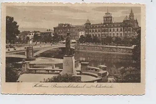 Heilbronn Bismarckdenkmal Neckarbrücke gl1913 32.488