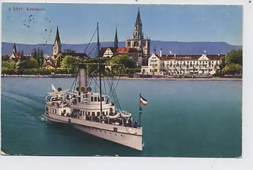 Konstanz Schiff und Uferansicht gl1927 32.733