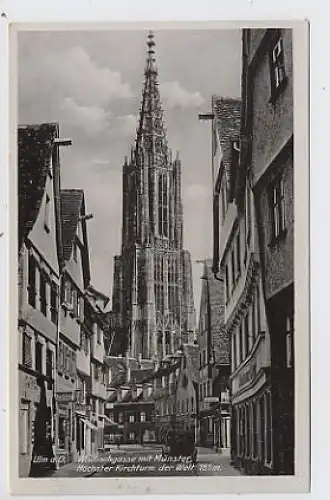 Ulm Walfischgasse mit Münster gl1954 32.744