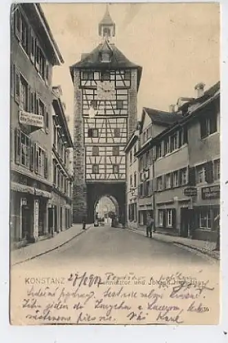 Konstanz Schnetztor Graviranst. Schucker gl1907 41.667