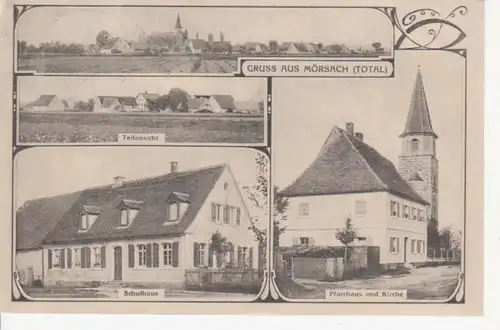 Mörsach Schulhaus Pfarrhaus Kirche glca.1910 73.924