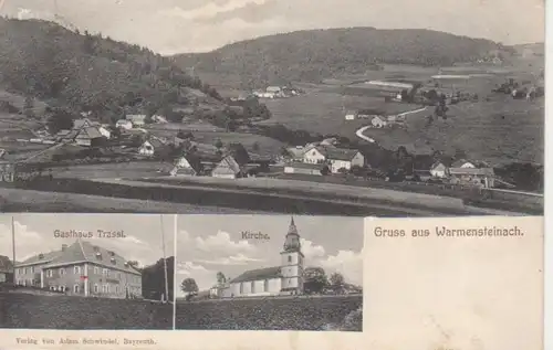 Warmensteinach Gasthaus Trassl Kirche glca.1910 74.084