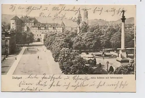 Stuttgart Altes Schloss mit Schlossplatz gl1904 32.414