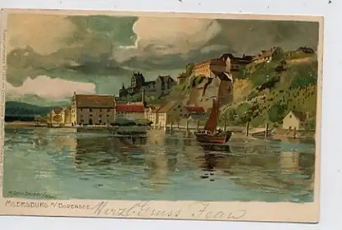 Meersburg Uferansicht Schloss Boot gl1906 33.078