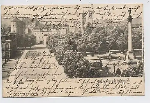 Stuttgart Altes Schloss mit Schlossplatz gl1904 32.593