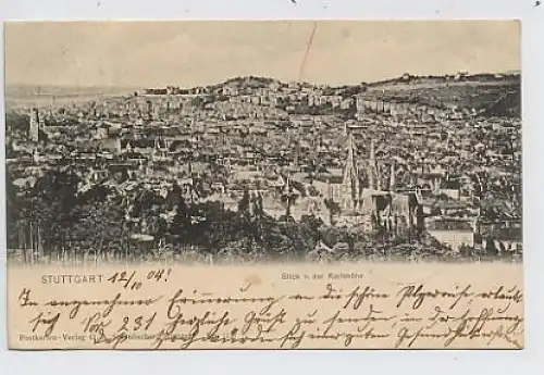 Stuttgart Blick von der Karlshöhe gl1904 32.596