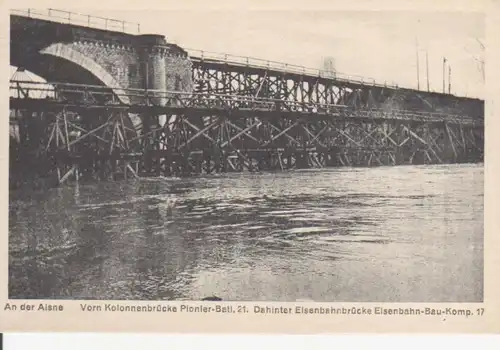 An der Aisne: Kolonnen-u. Eisenbahnbrücke ngl 200.809