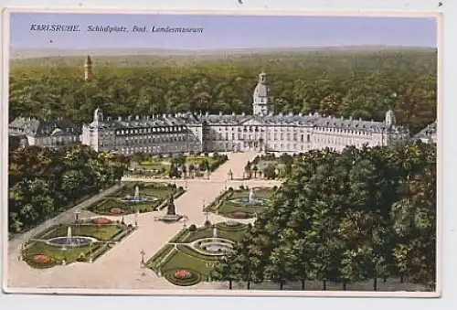 Karlsruhe, Schloßplatz, Bad.Landesmuseum gl1931 33.810