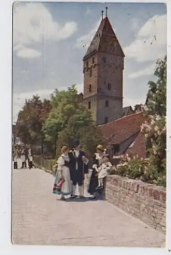 Ulm Metzgerturm mit Stadtmauer gl1927 32.691