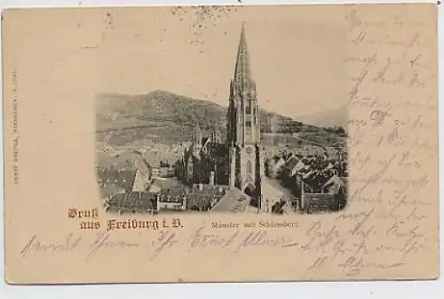 Freiburg Münster mit Schlossberg gl1898 32.773