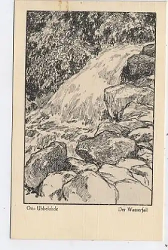Der Wasserfall Künstler-AK UBBELOHDE ngl 41.126
