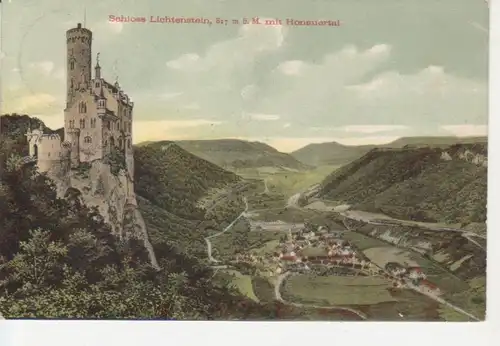 Schloss Lichtenstein mit Honauertal gl1906 73.299