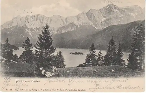 Gruss vom Eibsee mit Alpenkette gl1904 23.054