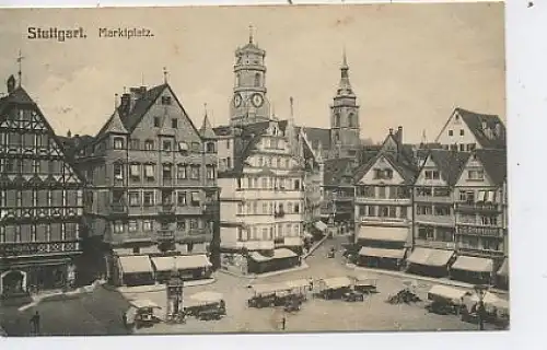 Stuttgart Marktplatz gl1908 37.625