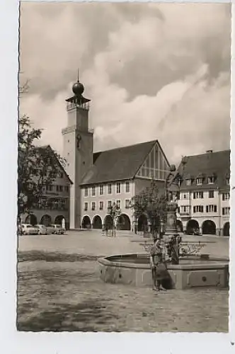 Freudenstadt, Rathaus mit Neptunbrunnen ngl 34.014