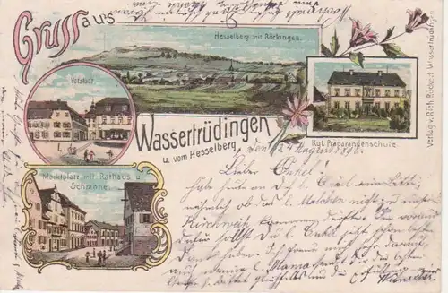 Wassertrüdingen Litho Präparandenschule gl1898 73.890