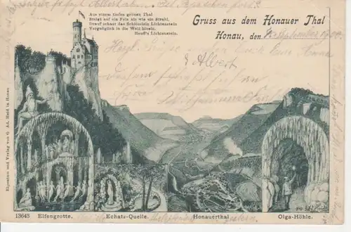 Honauer Tal mit Schloss Mehrbildkarte gl1900 73.345