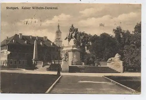 Stuttgart, Kaiser Wilhelm Denkmal gl1914 37.237