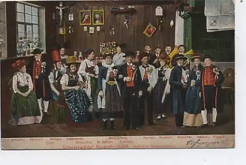 Schwarzwälder Bauernhochzeit in Tracht gl1912 37.501