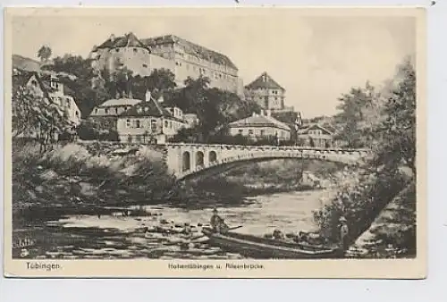 Tübingen/Hohentübingen und Alleenbrücke gl1912 34.176