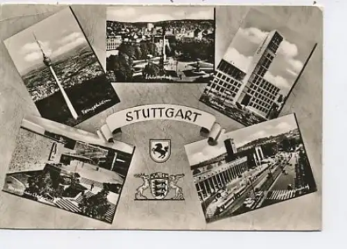 Stuttgart 5 Ansichten Wappen gl1959 41.295