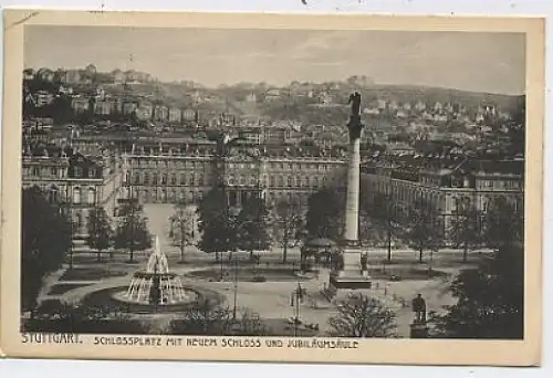 Stuttgart, Schlossplatz mit neuem Schloss gl1916 37.238