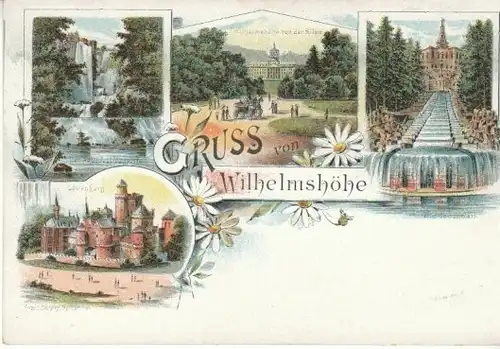 Gruss von Wilhelmshöhe b.Kassel Litho ngl B5557