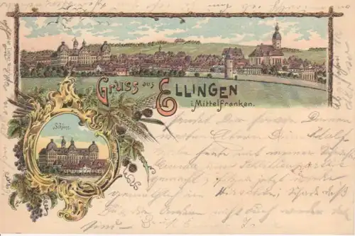 Ellingen, Litho, Schloss, Total gl1901 73.832
