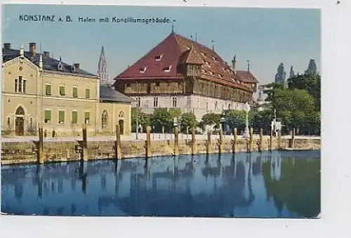 Konstanz, Hafen mit Konziliumsgebäude ngl 33.812