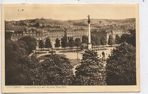 Stuttgart Schloßplatz mit neuem Schloß gl1918 37.672