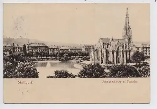 Stuttgart, Johanneskirche und Feuersee gl1903 33.880