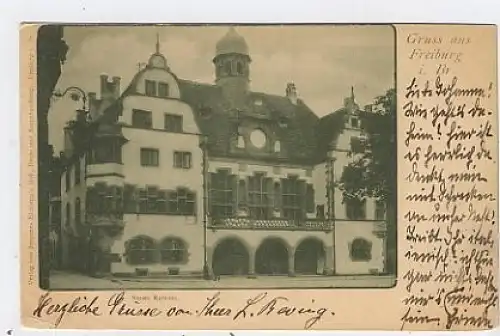 Gruß aus Freiburg i.Br. Neues Rathaus gl1899 41.207